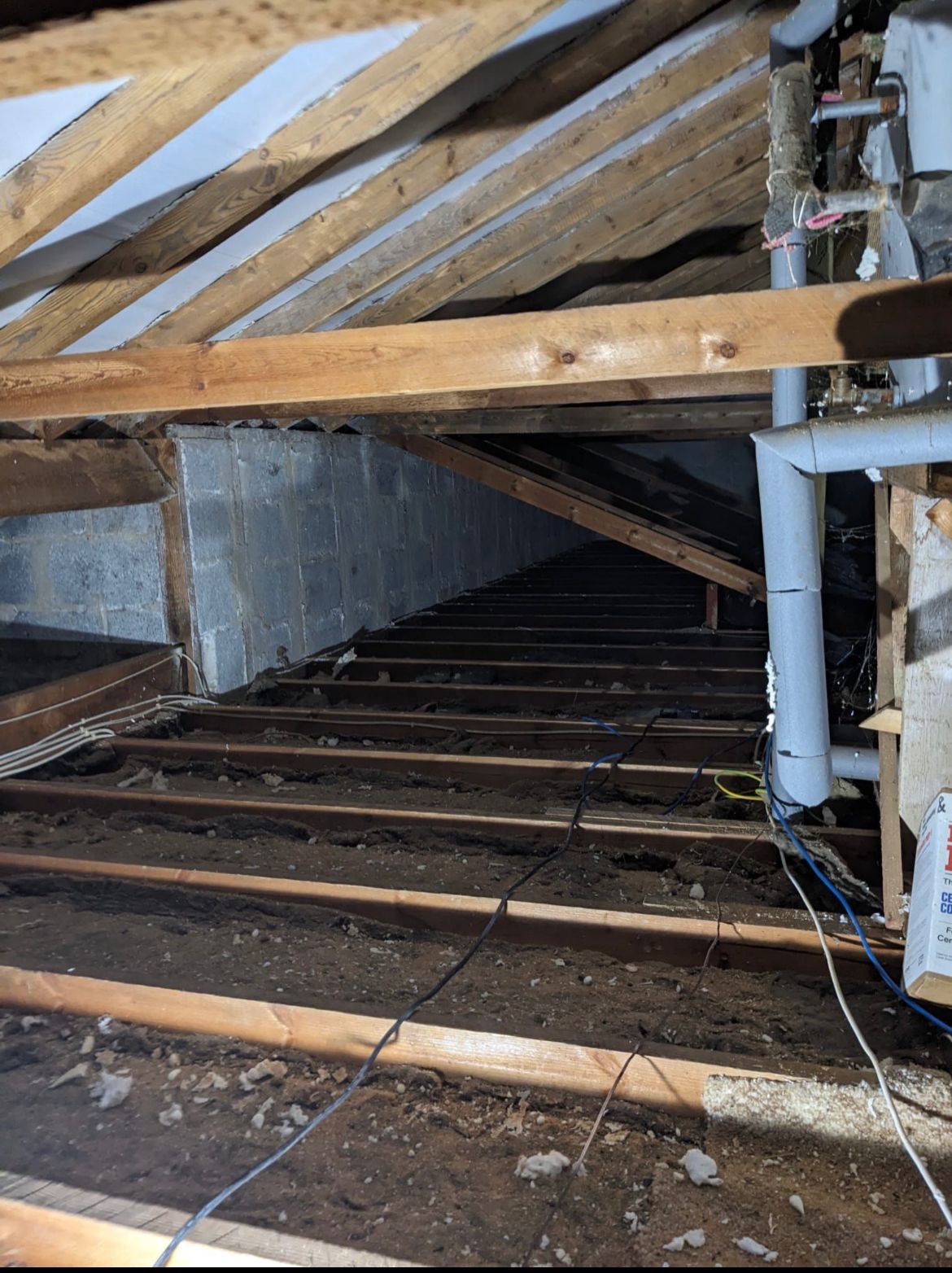 Large attic spray foam removal – after